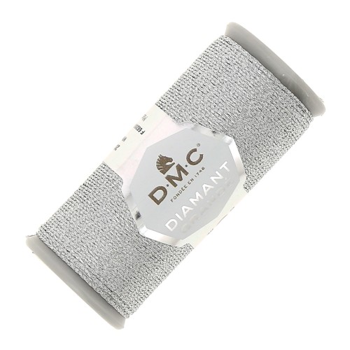 Embroidery thread DMC Diamant Grandé - Silver (G415) x20m
