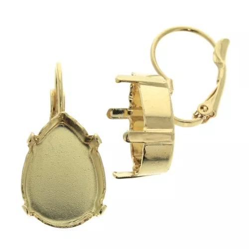Leverback earrings for 4320 18x13 mm Gold Tone x2