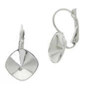 Leverback earrings for 4470 12 mm cabochons - Rhodium Tone x2|raw }}
