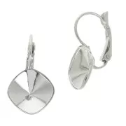 Leverback earrings for 4470 12 mm cabochons - Rhodium Tone x2