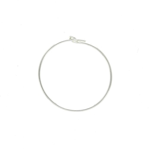 925 Sterling Silver  20 mm x 0.7mm earring hoops to decorate x2