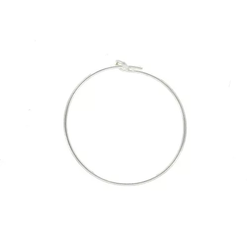 925 Sterling Silver 20 mm x 0.7mm earring hoops to decorate x2