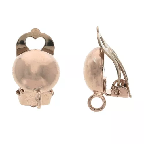 Ball Clip earrings 10 mm Rose Gold Tone x 2