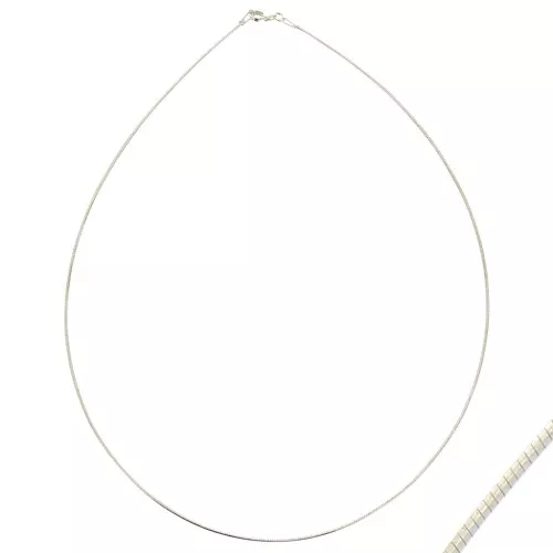 925 Sterling Silver Choker Omega Mesh - 1 mm x45 cm