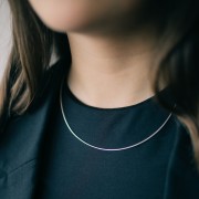 925 Sterling Silver Choker Omega Mesh - 1 mm x45 cm