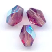 Faceted olive-shaped beads, 6x4 mm - Amethyst AB x25