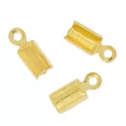 Round end clips 3mm fine Gold plated x6