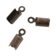 Round end clips 3mm Old copper tone x6|raw }}