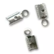 Round end clips 3mm Old silver tone x6