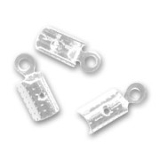 Round end clips 3mm fine silver plating x6
