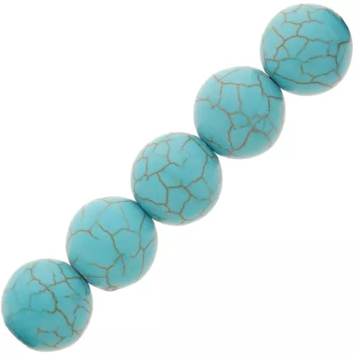 Bead Turquoise Synthetic round beads 12mm x1