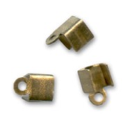 Flat end clips 4mm Bronze tone x6|raw }}
