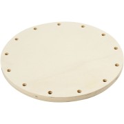Round wooden base with 13 holes for weaving basket 18 cm - Natural x1