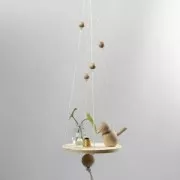 Round wooden base with 13 holes for weaving basket 18 cm - Natural x1