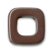 Hollow square 21mm Opaque Chocolate x1