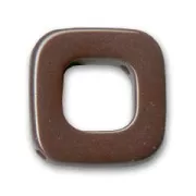Hollow square 21mm Opaque Chocolate x1