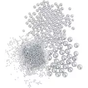 Assortment of mini glass beads from 0.6 to 3 mm - Nacre x3