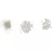 Assortment of mini glass beads from 0.6 to 3 mm - Nacre x3