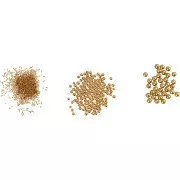 Assortment of mini glass beads from 0.6 to 3 mm - Gold Tone x3