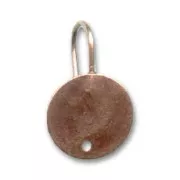 Fancy earwires with disc 12mm Old copper tone x2