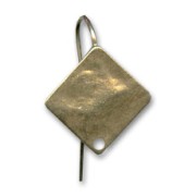 Fancy diamond earwires 16mm Bronze tone x2|raw }}