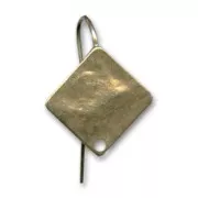 Fancy diamond earwires 16mm Bronze tone x2