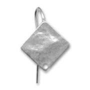 Fancy diamond earwires 16mm Old silver tone x2|raw }}