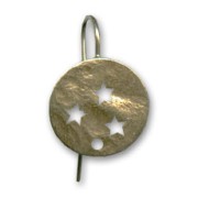 Fancy stars earwires 15mm Bronze tone x2