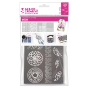 Silk Screen Graine Créative for Polymer Clay 115x150mm - 4 pattern Déco x1