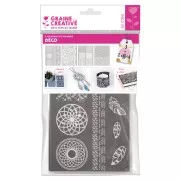 Silk Screen Graine Créative for Polymer Clay 115x150mm - 4 pattern Déco x1