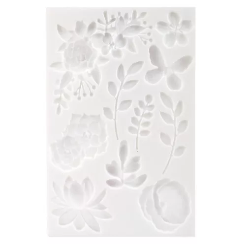 Oven-safe silicone mold for polymer clay, resin and metal clay - Leaves x1