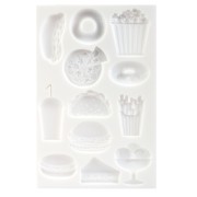 Oven-safe silicone mold for polymer clay, resin and metal clay - Junk Food x1|raw }}