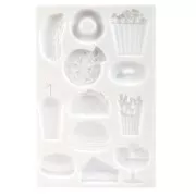 Oven-safe silicone mold for polymer clay, resin and metal clay - Junk Food x1