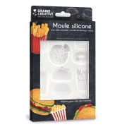 Oven-safe silicone mold for polymer clay, resin and metal clay - Junk Food x1