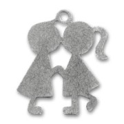 2 kids charm 26mm Old silver tone x1|raw }}