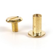 Chicago screws - leather and Fimo leather effect clay fasteners x20