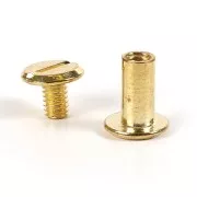 Chicago screws - leather and Fimo leather effect clay fasteners x20