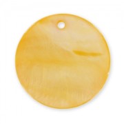 Mother-of-Pearl round sequin 30mm Orange x1|raw }}
