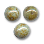 Round beads 12mm Marbled grayed green x5|raw }}