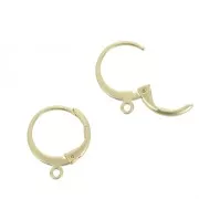 Leverback earrings design round shape with 1 loop 14.5 mm - Satin Gold Tone x2