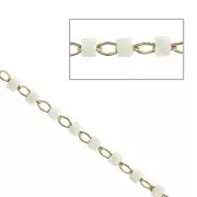 Chain with Miyuki Delica 11/0 1.70 mm Raw Bass/White x10cm