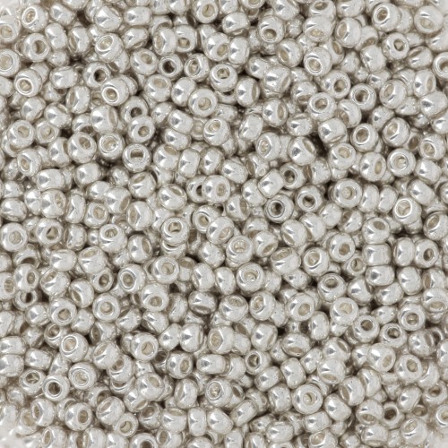 Preciosa Seed Beads 11/0 2 mm - Terra Metallic - Silver x 20 g