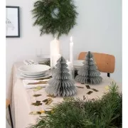 Set of 2 honeycomb paper Christmas trees - Table Deco - Let's Party - Silver x1