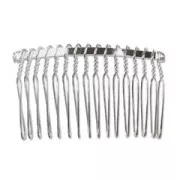 Hair comb 62x35mm Fine silver plating x1
