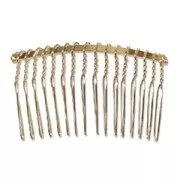 Hair comb 62x35mm fine Gold plated x1