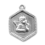 Angel pendant 23mm Old silver tone x1|raw }}