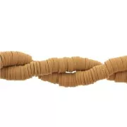 Heishi polymer clay rondelle beads 6x1 mm Ochre x41cm