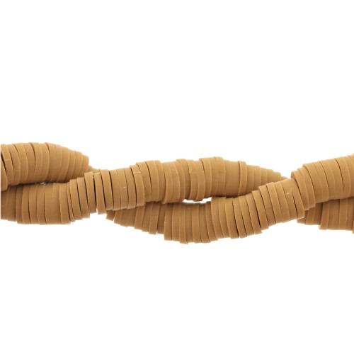 Heishi polymer clay rondelle beads 6x1 mm Ochre x41cm
