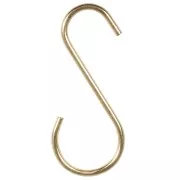 60 mm metal S hooks for DIY macrame suspension - Gold Tone x4