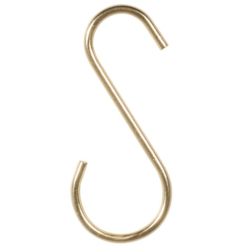 60 mm metal S hooks for DIY macrame suspension - Gold Tone x4